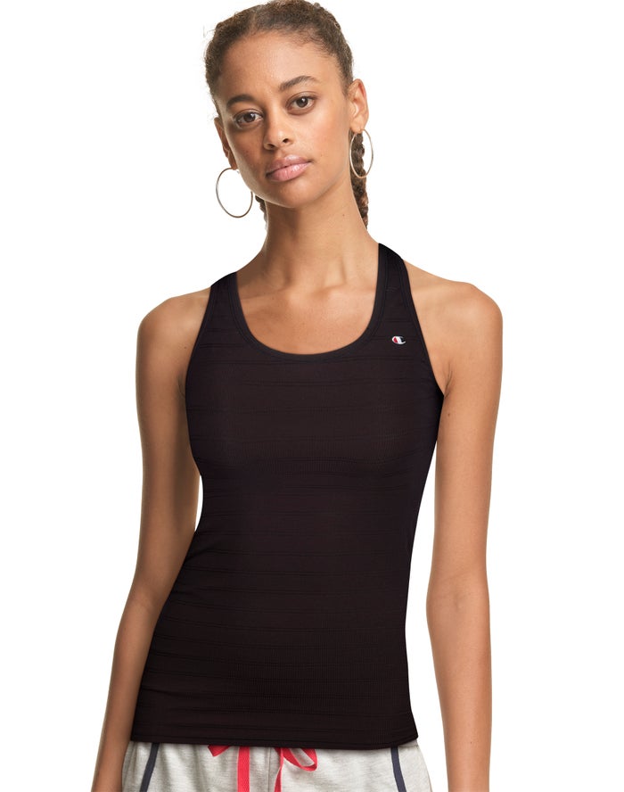 Champion Tanktop Dames - Zwart - Ribbed Racerback ( 952734-HPL )